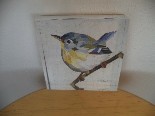 Glass painting bird x - painting., 4"
