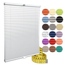 Plissee nach Maß Rollo Jalousie Faltrollo zum BOHREN in der Glasleiste