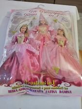 Principessa Costume Carnevale 3 In 1, abito Rosa, Sogno, damina, fatina