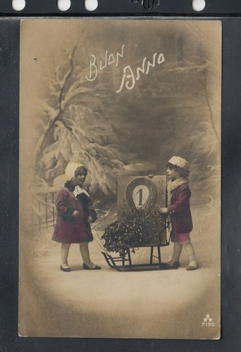 Cartolina buon anno bambini - buon,