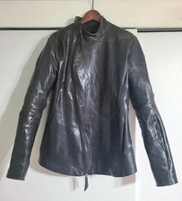 Giacca di pelle Leon Emanuel Blanck in pelle di cavallo recinzione distorta 50IT 40US