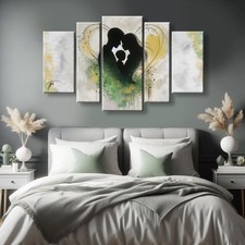 QUADRI MODERNI CAPEZZALE MODERNO CAMERA DA LETTO GRIGIO