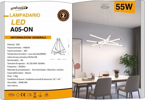 Lampadario universo led - lampadario, bianco