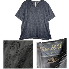 Top donna seta con perline