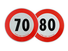 Coppia Contrassegni dischi Limite Velocità 70 e 80 km/h Omologati EU e Revisione