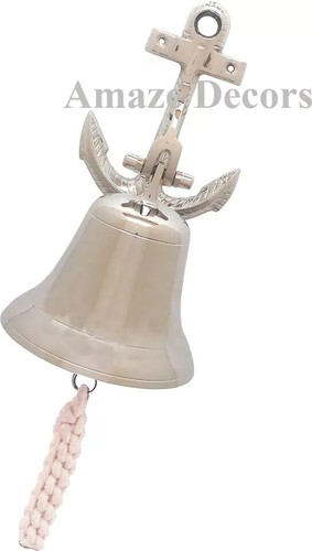 Silver brass ship bell - silver,