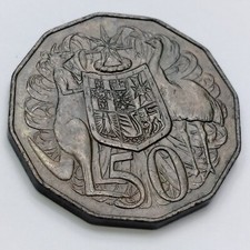 RARE, 1983 Australia 50 Cents Queen Elizabeth II