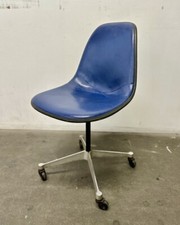 Sedia Eames per Herman Miller vintage originale blu anni 60 girevole laterale PSCC 