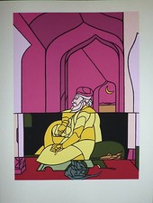 Valerio Adami sérigraphie sur vélin figuration narrative art abstrait abstract