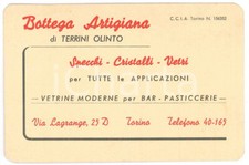 1950 ca TORINO Bottega Artigiana di Olinto TERRINI Vetraio - Biglietto da visita