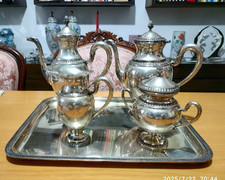 BELLISSIMO SERVIZIO DA TE IN ARGENTO 800 STILE IMPERO 2KG IDEA ARREDO LUSSO