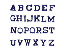 Lettere ricamate termoadesive cm1,5 oro argento bianco rosa celeste