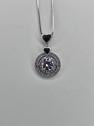 Collana aureola moissanite - , 1