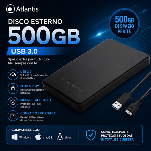 Hard disk esterno 500 usb - esterno,