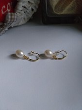 Orecchini Perle e Zirconi in Argento Sterling 925 placcato 18k oro giallo