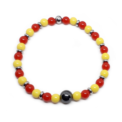 Bracciale giallo rosso - rosso, as
