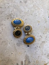 ORECCHINI ANTICHI A NODO IN ORO GIALLO CON PIETRA SIMIL BRILLANTE E PERLINE