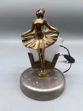 LAMPADA DA TAVOLO BALLERINA  OTTONE METALLO E VETRO ANNI 30 VINTAGE TABLE LAMP