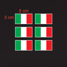 Kit 6 Adesivi Bandiera Italia Tricolore in Vinile Plastificato Formato 5x3 cm