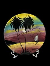 Piatto del buon ricordo PALME REPUBBLICA DOMINICANA  TERRA COTTA VINTAGE ANNI 70
