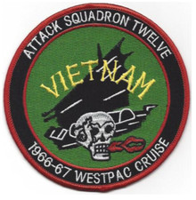 4.25" NAVY VA-12 AVIATION ATTACK SQUADRON VIETNAM 1966-67 EMBROIDERED PATCH