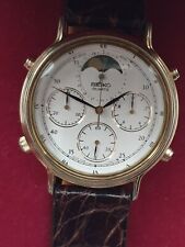 SEIKO moonphase chrono 7A48-7020 vintage watch Japan