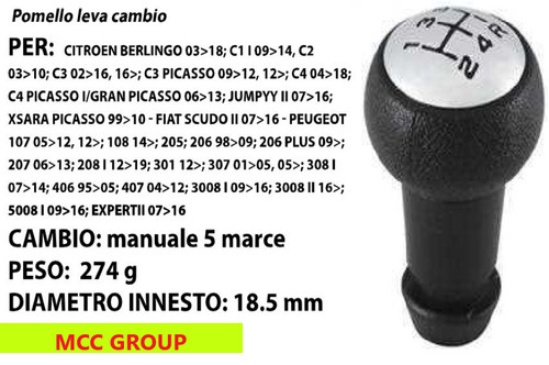 Pomello leva cambio marce - pomello,
