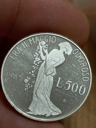 500 lire 1987 argento proof - 500,