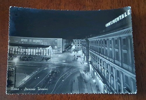 Cartolina roma stazione - roma,
