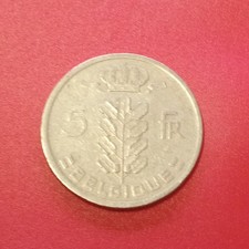 Belgio Belgique moneta 5 Franchi 1958