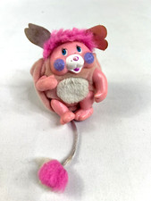 Mini peluche giocattolo morbido vintage 1985 Mattel Pocket Popples rosa "festa"