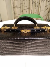 Bauletto Beauty Case Vintage in Pelle di Coccodrillo