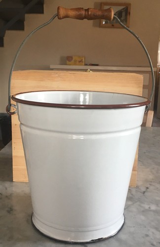 Secchiello smaltato bianco - smaltato, con