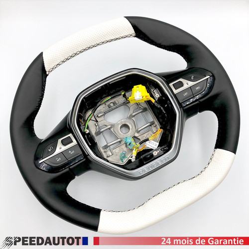 Volante pelle nero bianco - volante,
