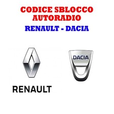 CODICE SBLOCCO AUTORADIO PER TUTTE RENAULT DACIA E FIAT  TALENTO