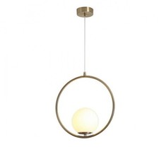 Lampadario sospensione cerchio sfera E27 oro argento pendente moderno led minima