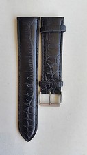 CINTURINO OROLOGIO SIMILPELLE NERO PITONATO  16 18 20 22 24 26 mm