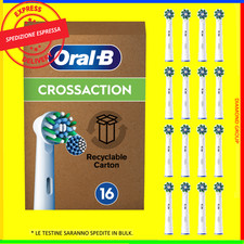 16 PZ 16x TESTINE DI RICAMBIO BRAUN ORAL-B CROSSACTION PER SPAZZOLINO ELETTRICO