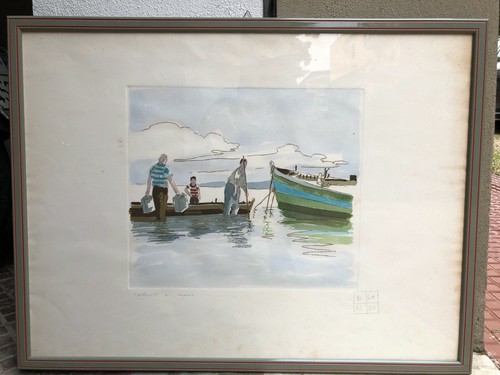 Litografia barche aldo - litografia,