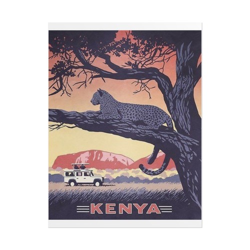 Kenya safari leopard poster - safari, |