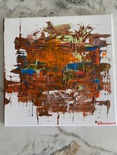 Quadro astratto acrilico su tela ABS10 di Cacace Antonio 30x30 cm