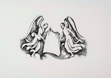 SCILTIAN Gregorio "Due angeli"  litografia cm. 50x70 firmata a mano