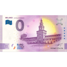 0€ ZERO EURO SOUVENIR BANCONOTA ITALIA - MILANO - CASTELLO SFORZESCO