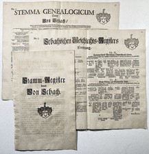 Sebach Stammtafel Wappen Albero Genealogico Stemma 1720