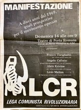 LCR -Lega Comunista Rivoluzionaria - Poster Originale - 1979 -Manifestazione -