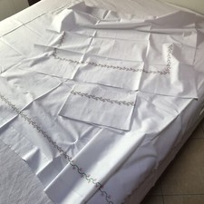 Lenzuolo completo Con 2 federe a foulard Copri Cuscini Imbottiti Punto A Croce