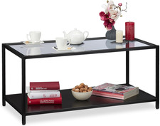 Tavolino Da Divano, Ripiano in MDF, Vetro & Metallo, Design Moderno, Da Salotto,