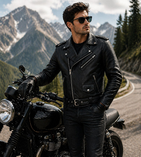 Giacca motociclista pelle - motociclista,