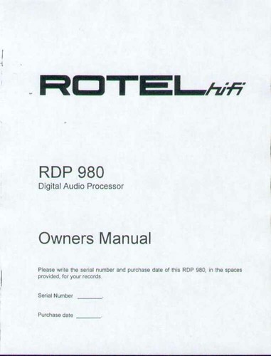 Rotel rdp 980 processore audio - rdp-980,