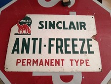 Insegna Cartello Sinclair No Olio Fiat 60x40